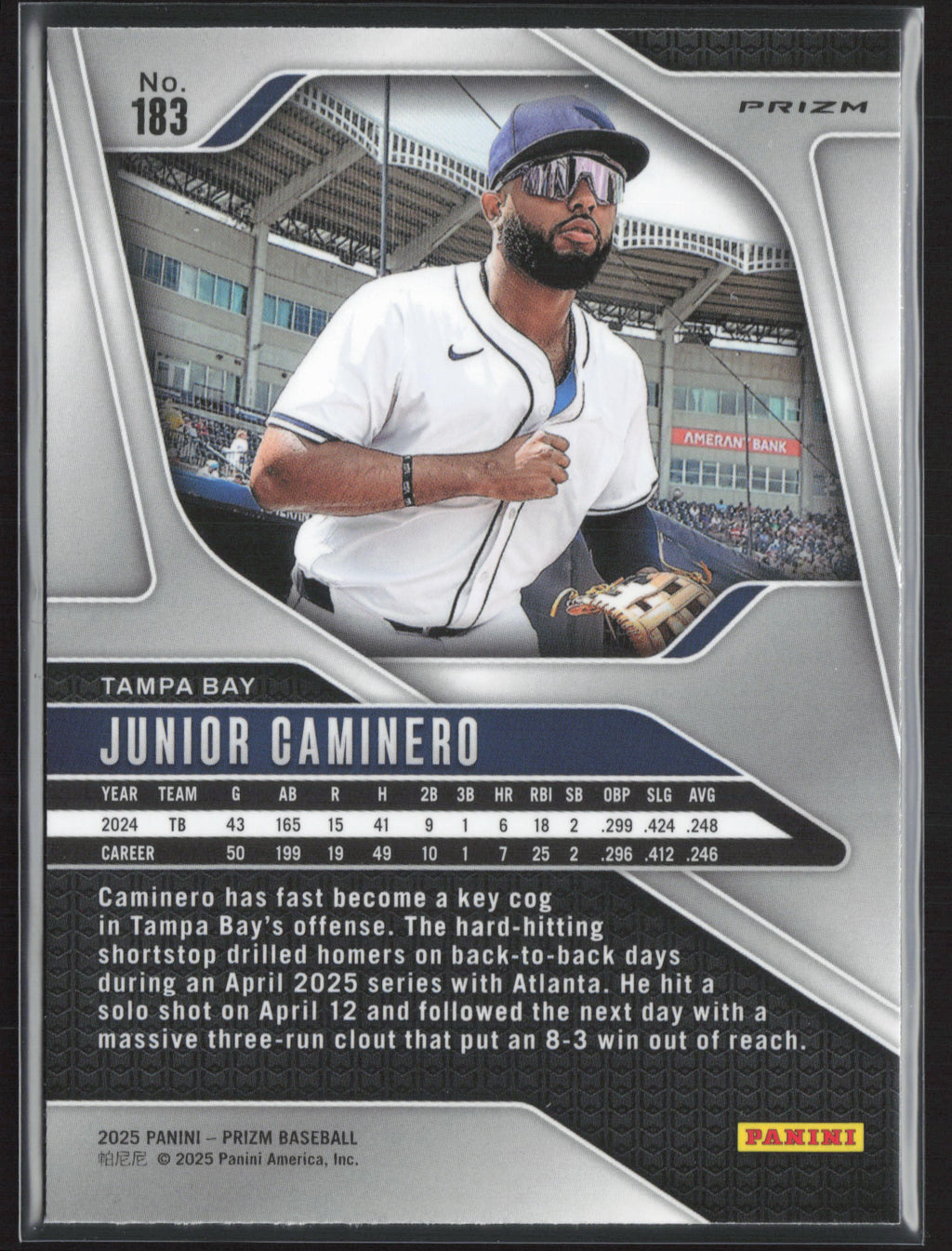 2025 Panini Prizm #183 Junior Caminero Silver Prizms
