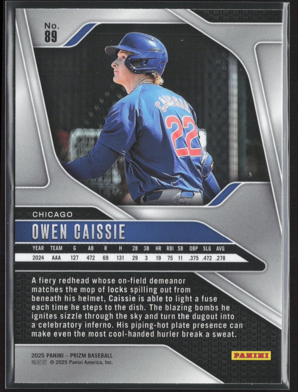 2025 Panini Prizm #89 Owen Caissie