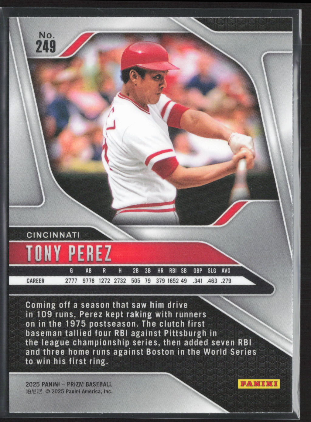 2025 Panini Prizm #249 Tony Perez