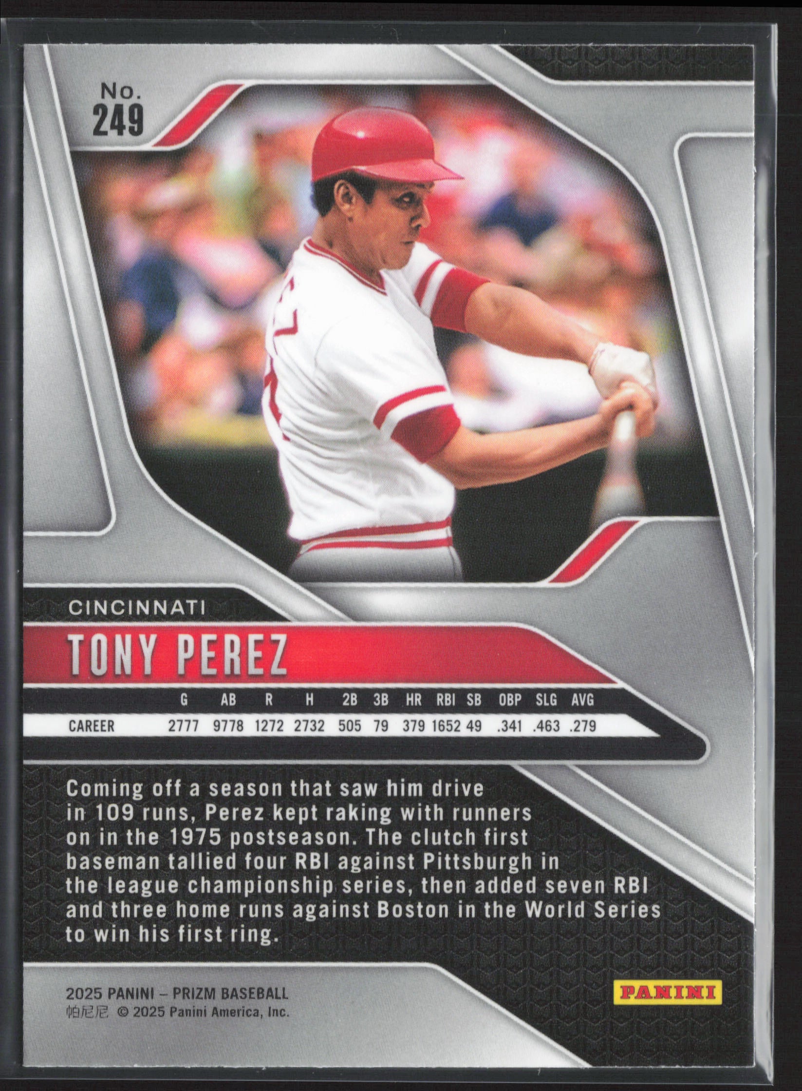 2025 Panini Prizm #249 Tony Perez