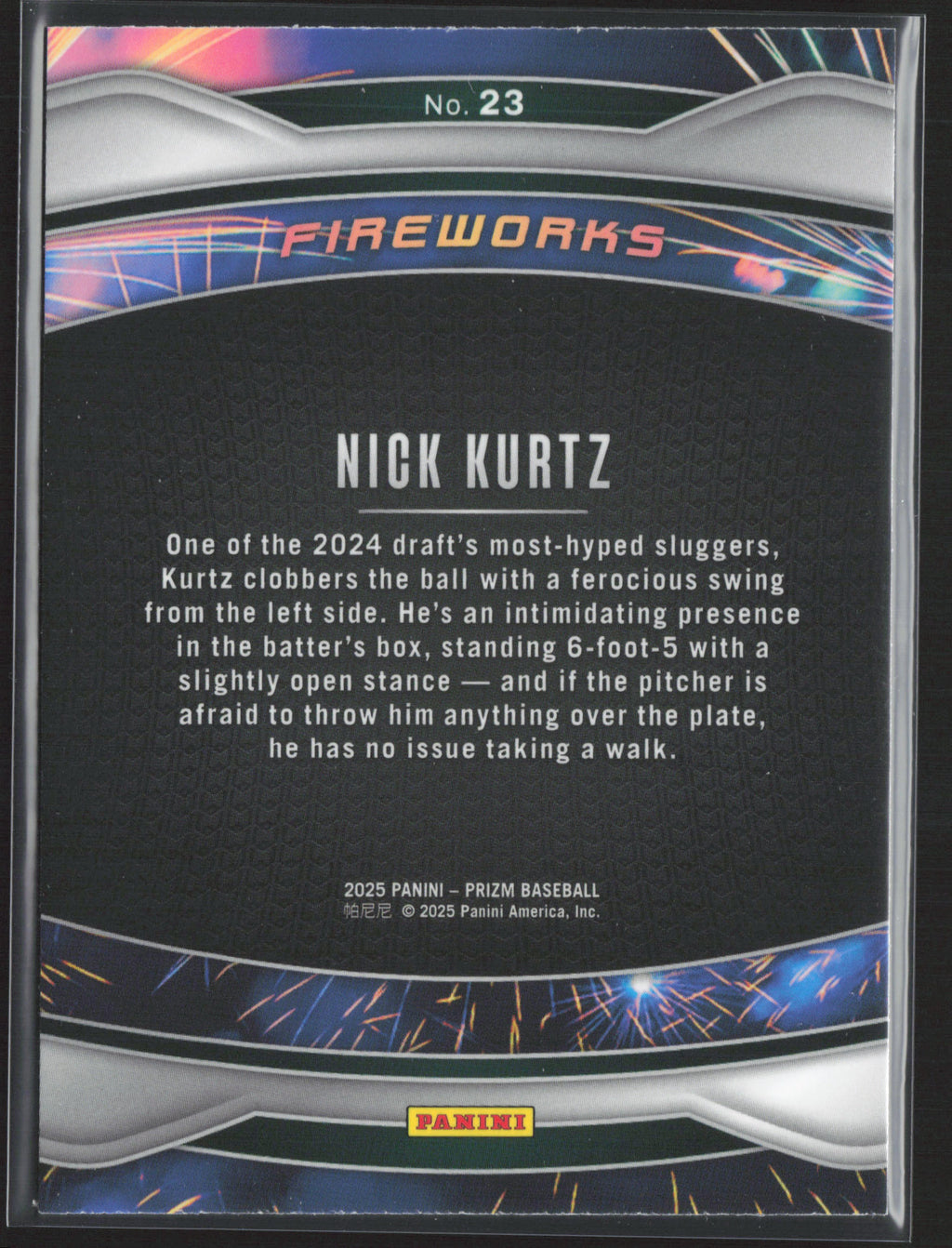 2025 Panini Prizm #23 Nick Kurtz Fireworks