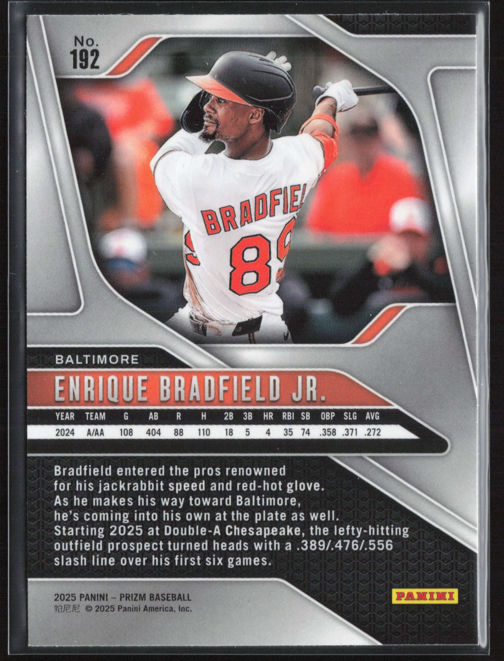 2025 Panini Prizm #192 Enrique Bradfield Jr.