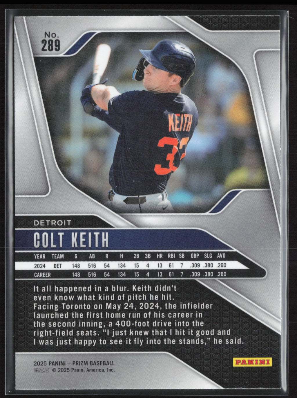 2025 Panini Prizm #289 Colt Keith