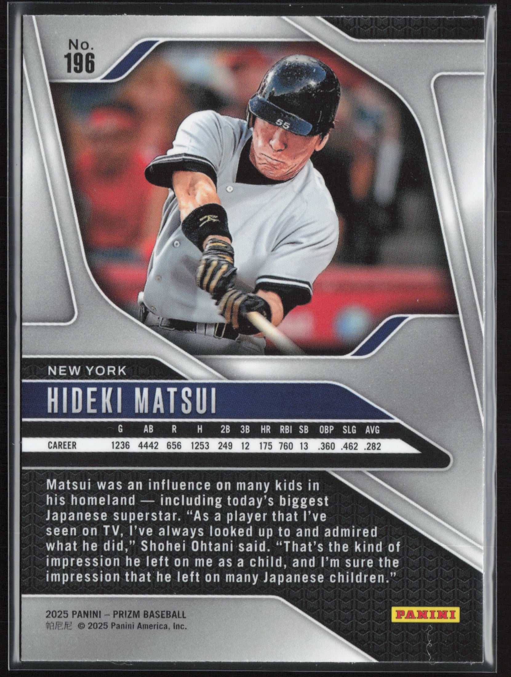 2025 Panini Prizm #196 Hideki Matsui