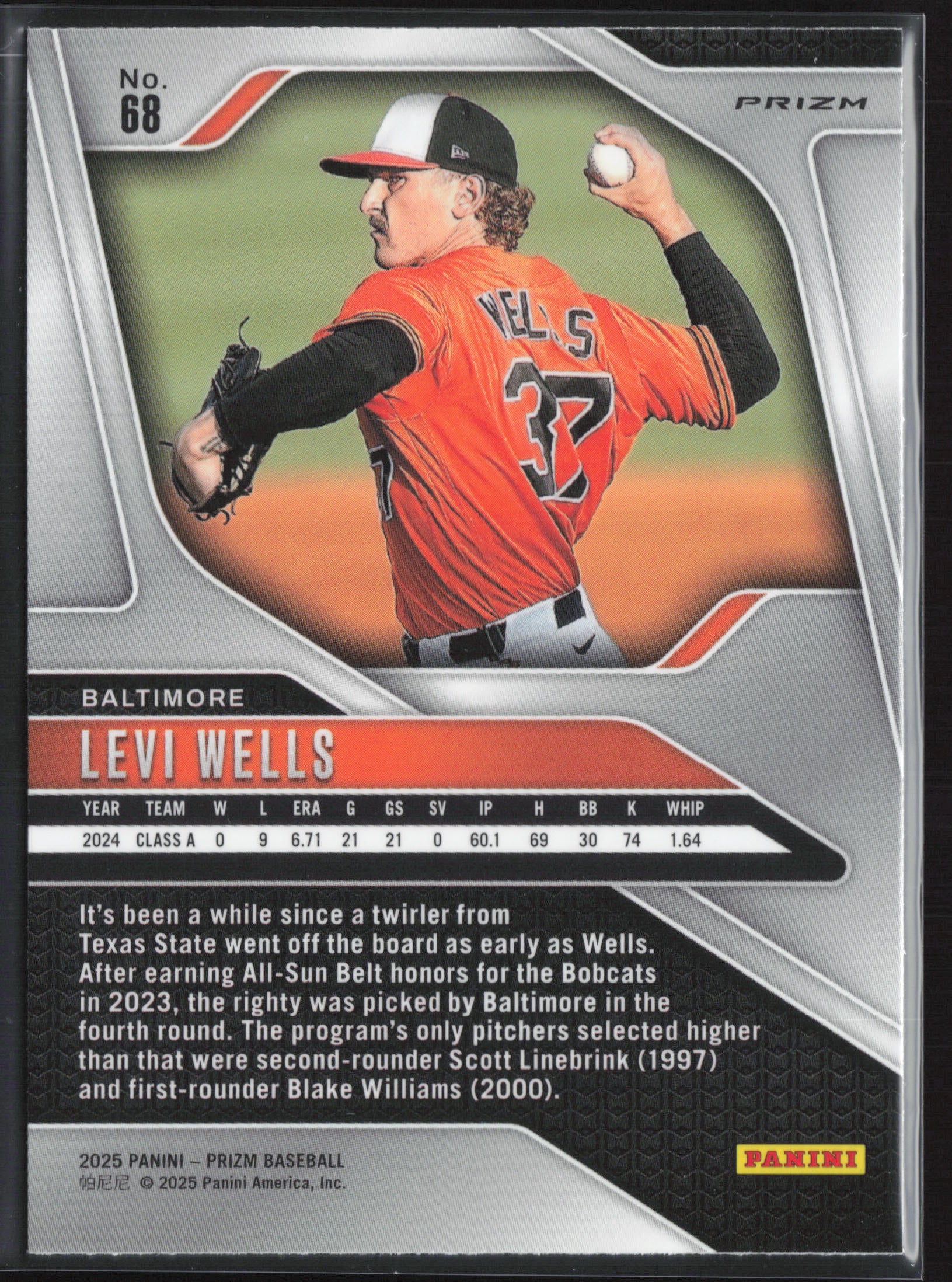 2025 Panini Prizm #68 Levi Wells Silver Prizms