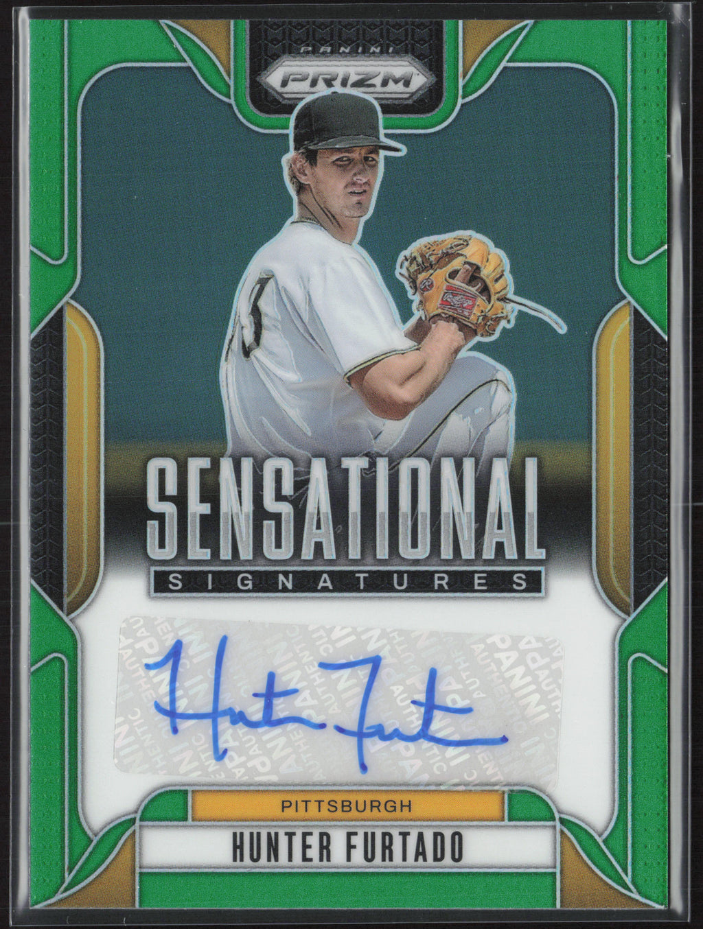 2025 Panini Prizm #SS-HF Hunter Furtado Sensational Signatures Green Prizms
