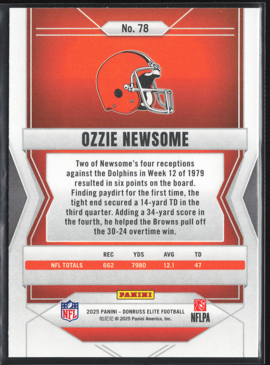 2025 Donruss Elite #78 Ozzie Newsome