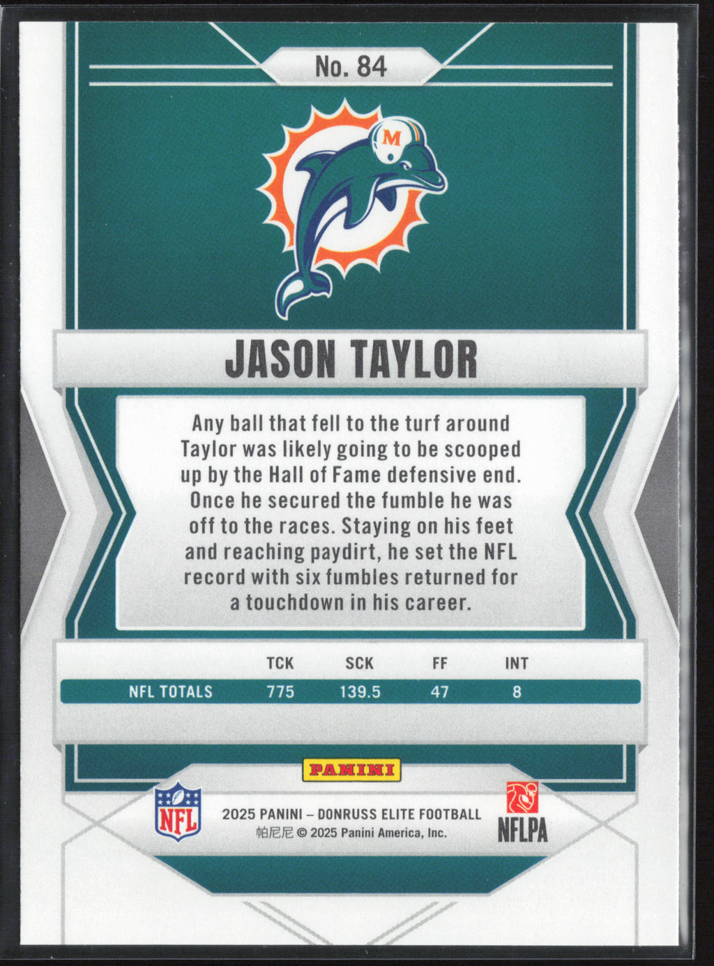 2025 Donruss Elite #84 Jason Taylor