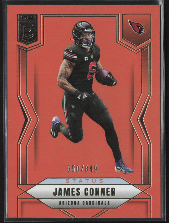 2025 Donruss Elite #9 James Conner Status Metallic Orange #/849
