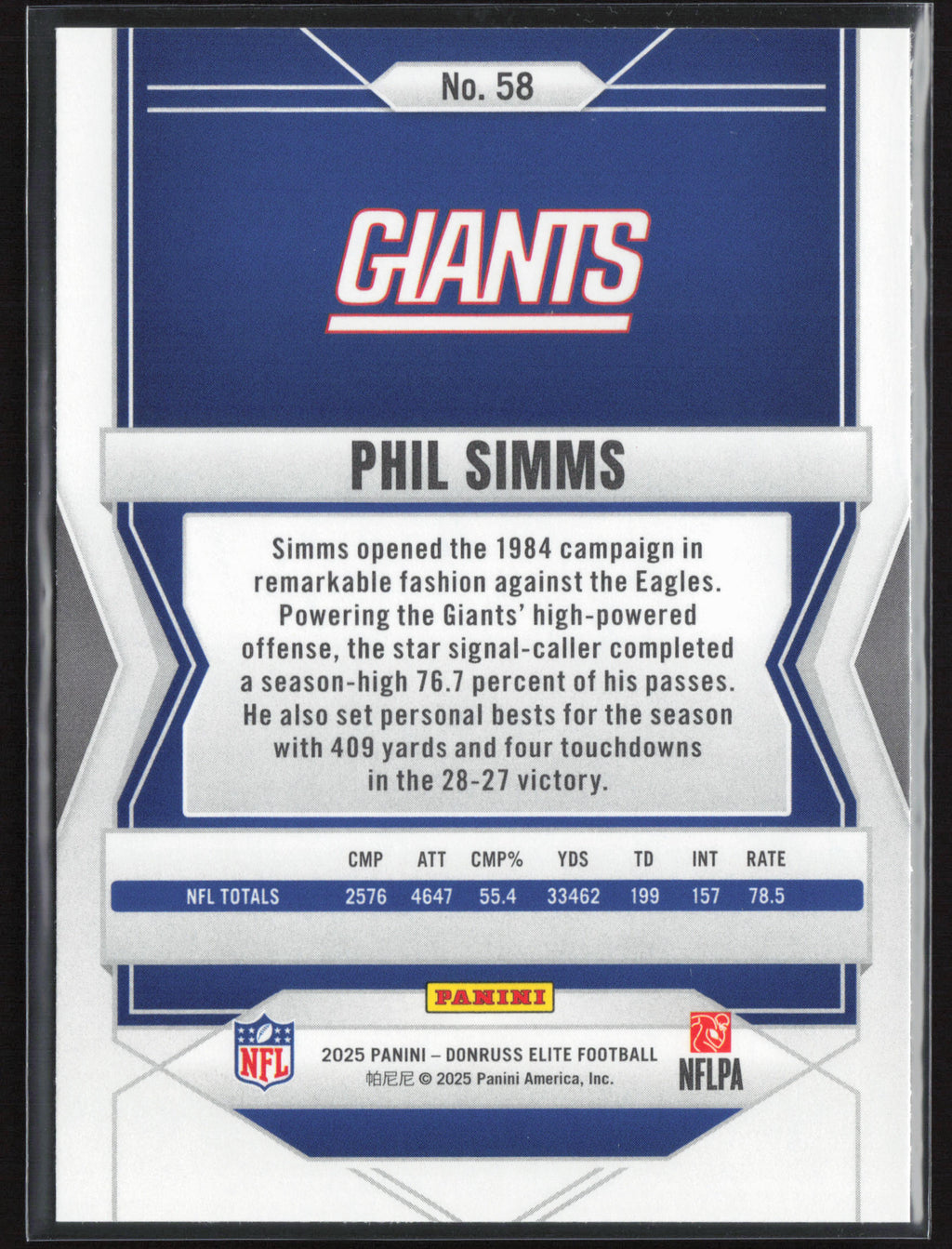 2025 Donruss Elite #58 Phil Simms