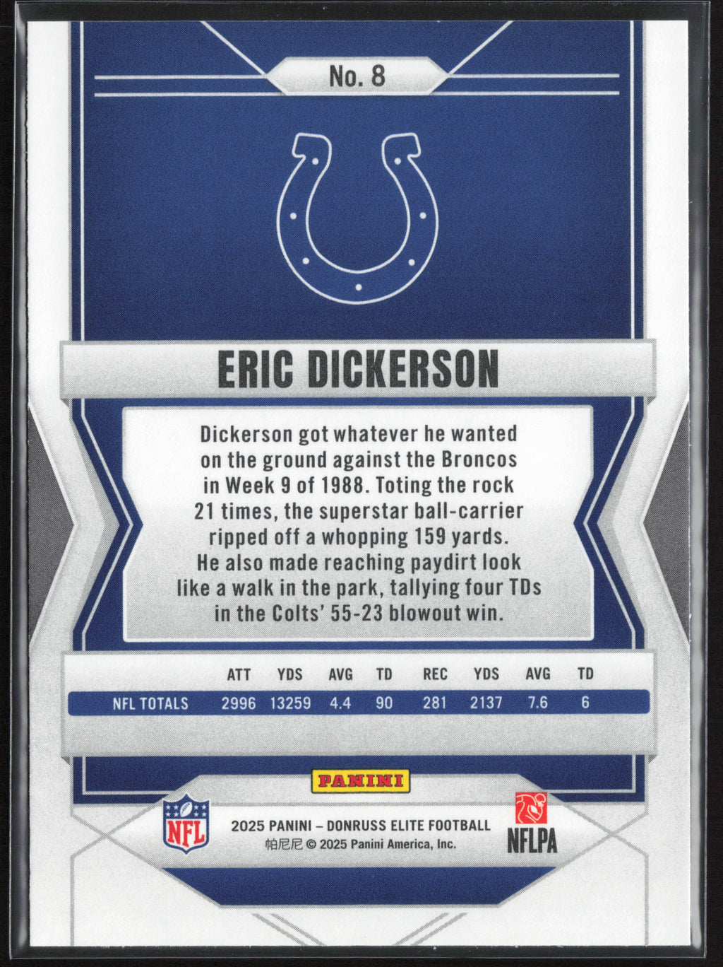2025 Donruss Elite #8 Eric Dickerson