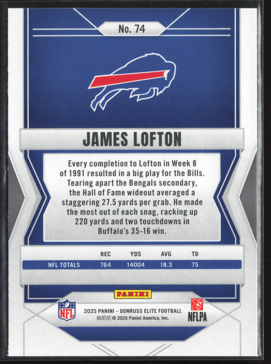2025 Donruss Elite #74 James Lofton