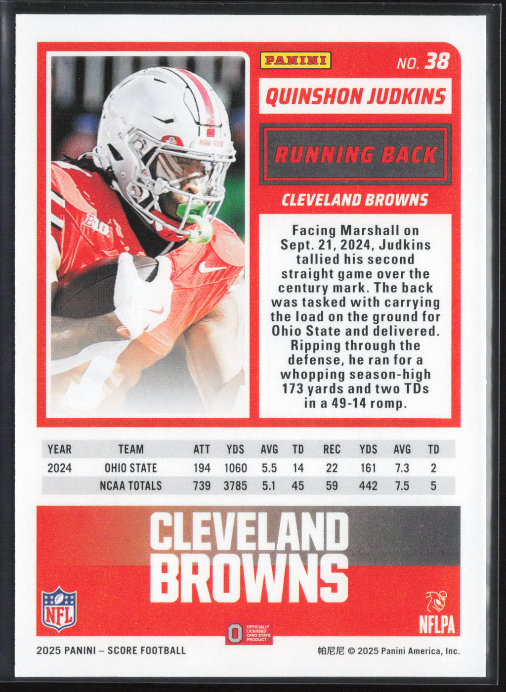 2025 Score #38 Quinshon Judkins
