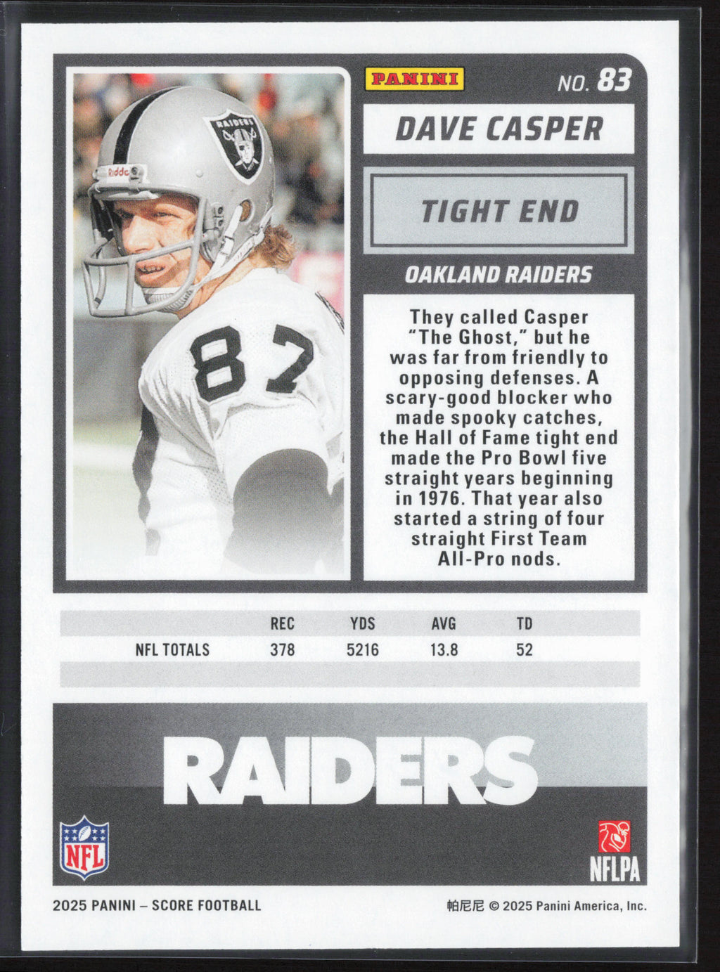 2025 Score #83 Dave Casper