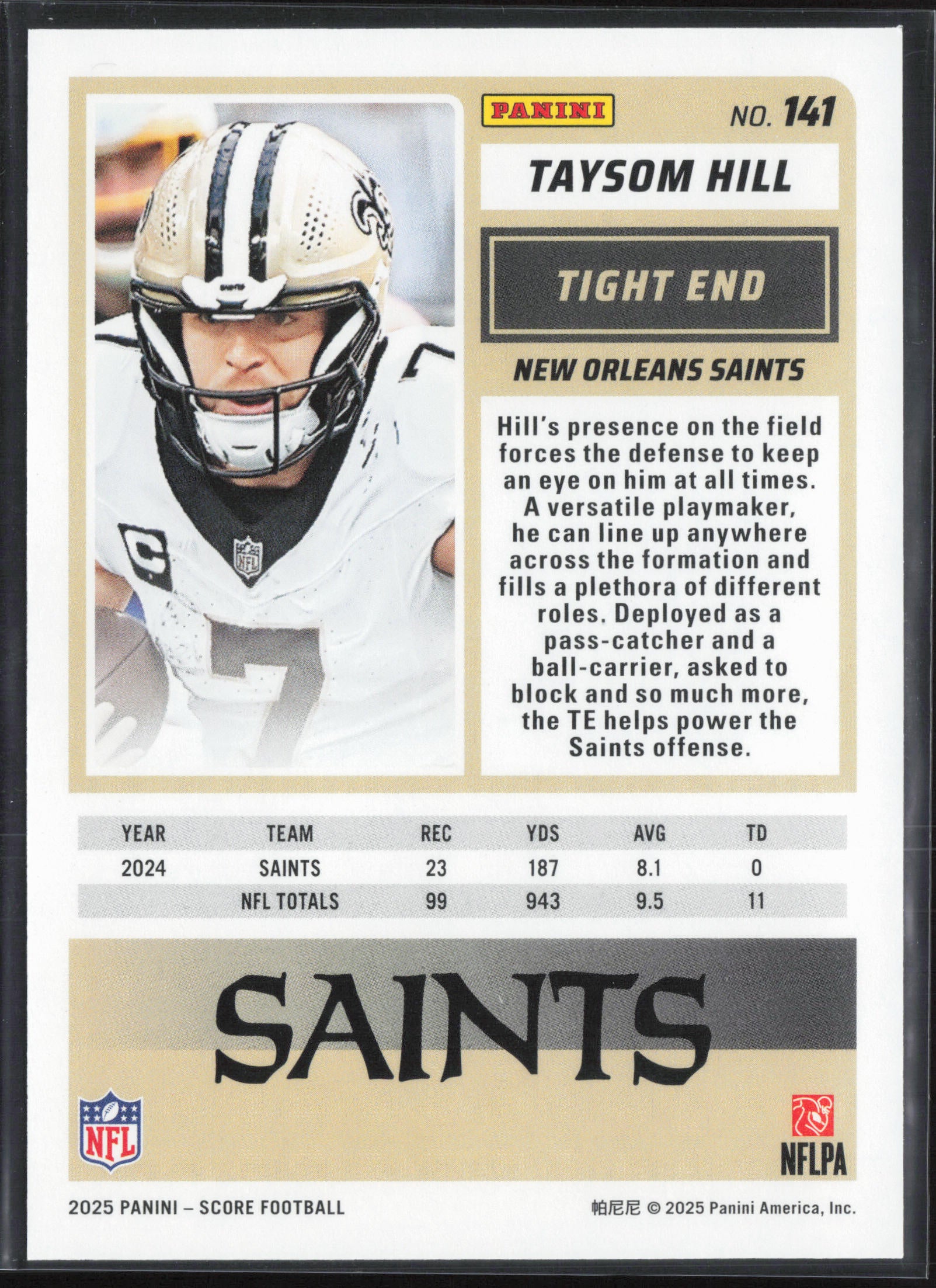 2025 Score #141 Taysom Hill