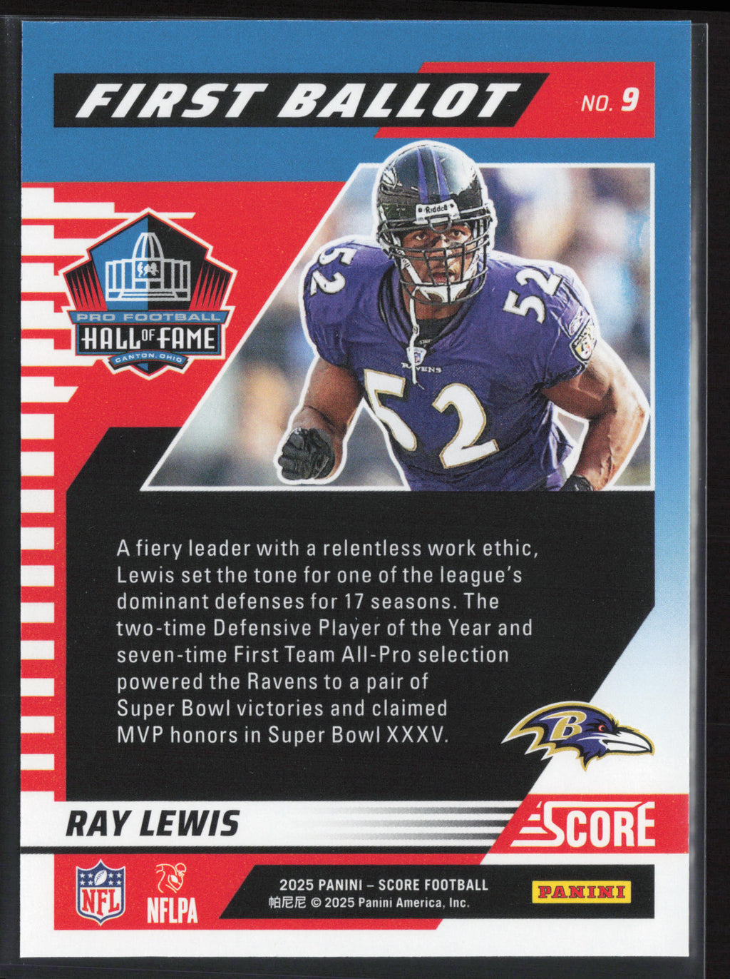 2025 Score #9 Ray Lewis First Ballot