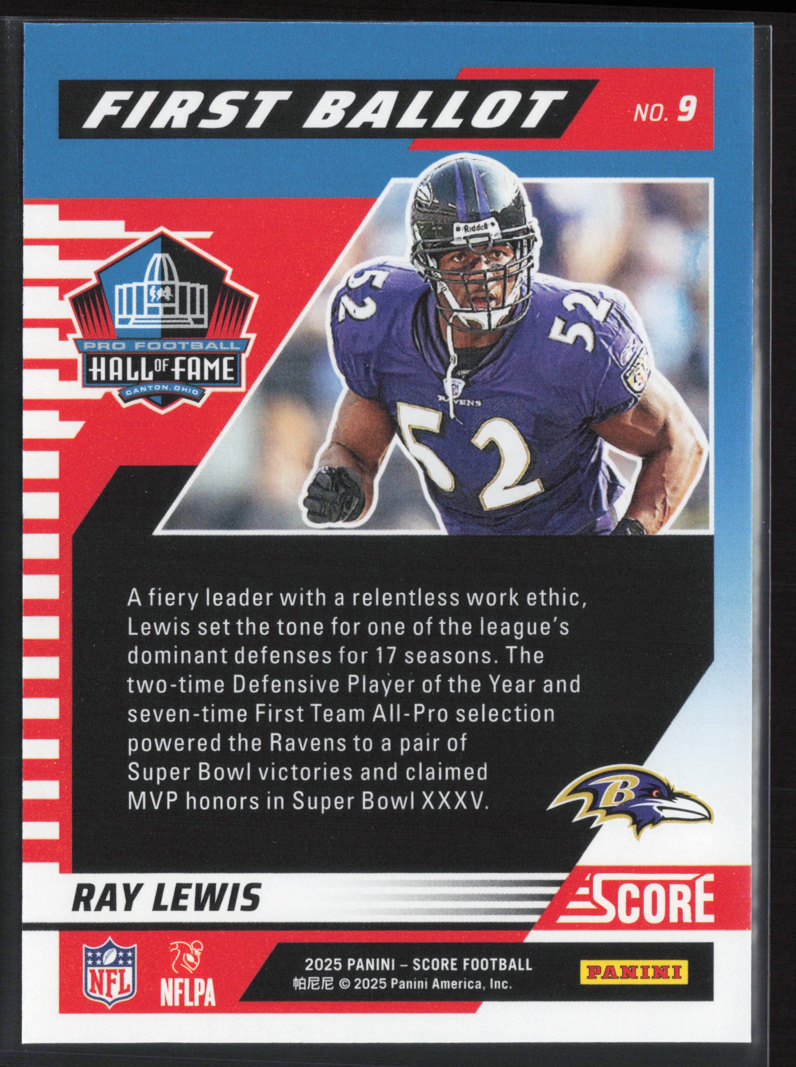 2025 Score #9 Ray Lewis First Ballot