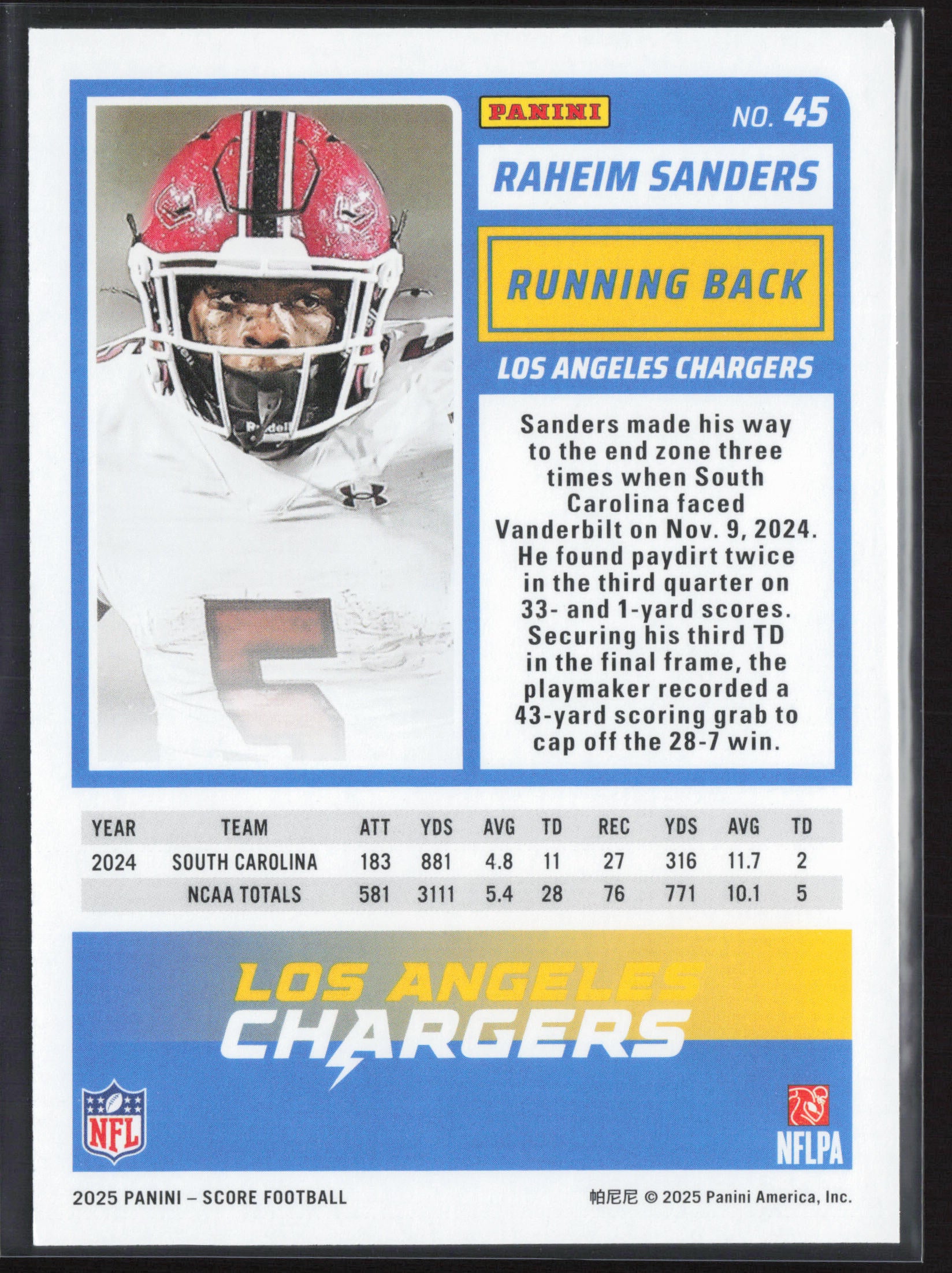 2025 Score #45 Raheim Sanders