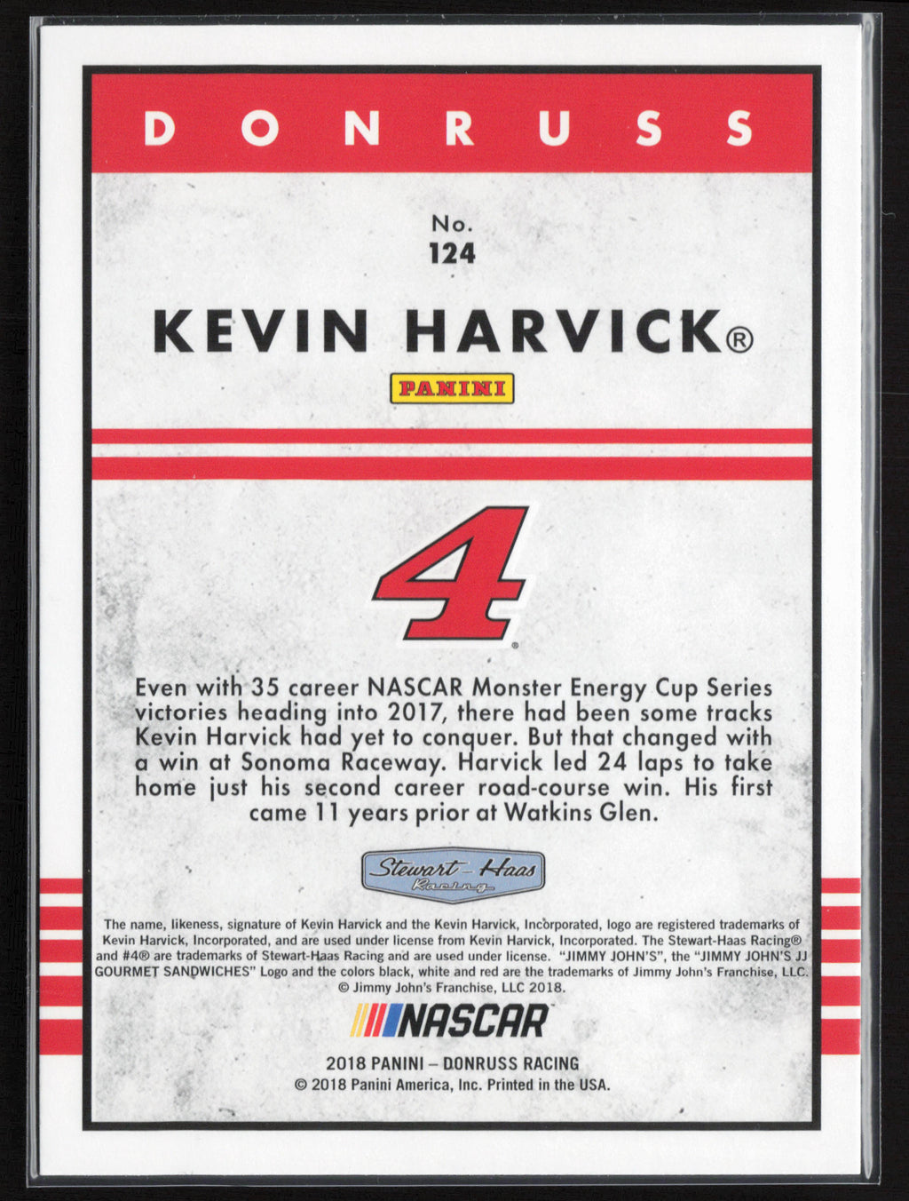 2018 Donruss #124a Kevin Harvick