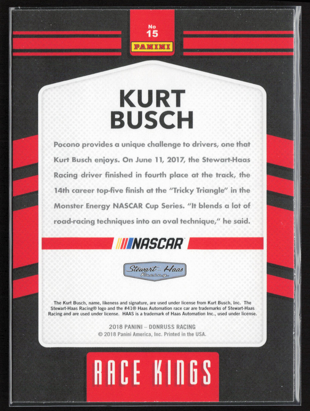 2018 Donruss #15 Kurt Busch