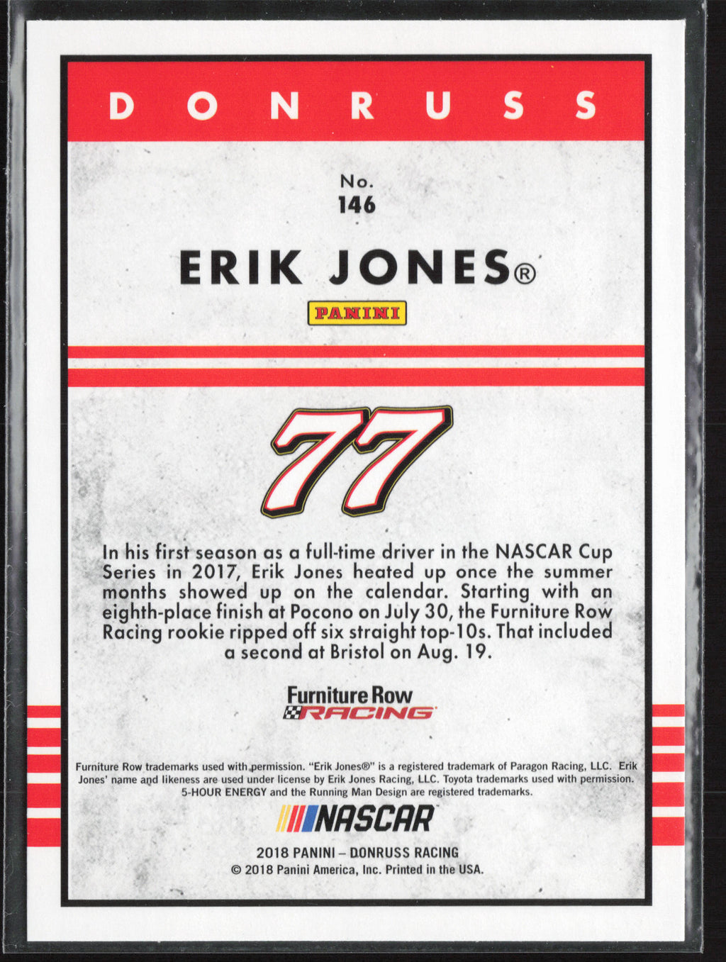 2018 Donruss #146 Erik Jones