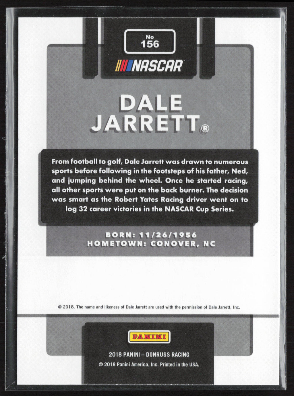 2018 Donruss #156 Dale Jarrett