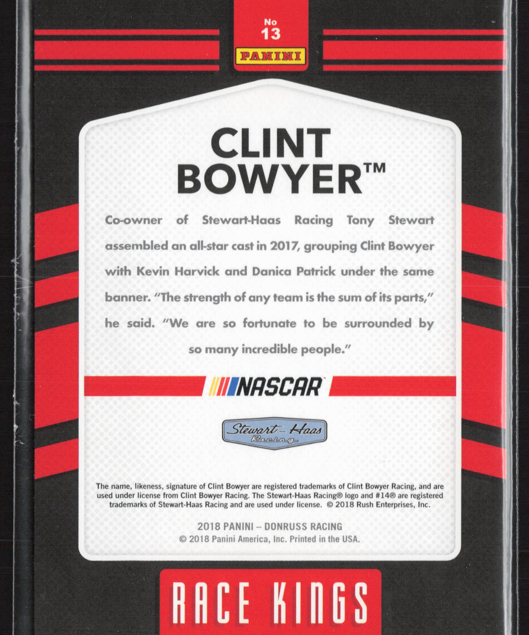 2018 Donruss #13 Clint Bowyer
