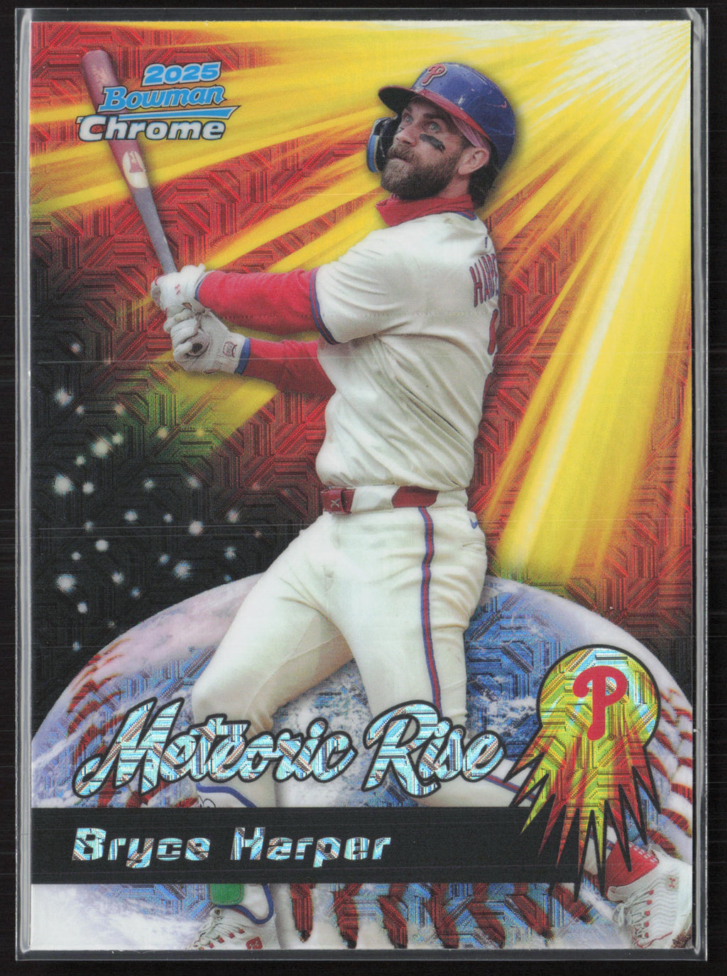 2025 Bowman Chrome #MR-14 Bryce Harper Meteoric Rise Mojo Mega Refractor