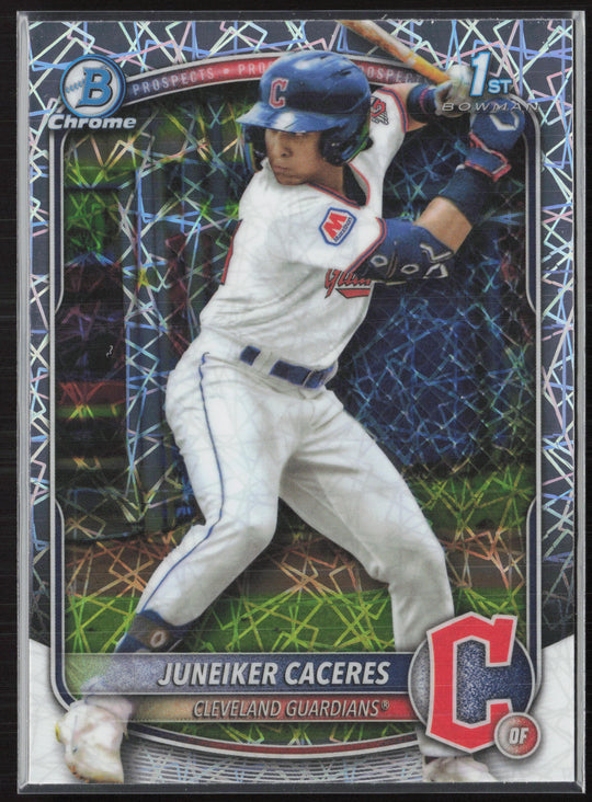 2025 Bowman Chrome #BCP-231 Juneiker Caceres Prospects Laser