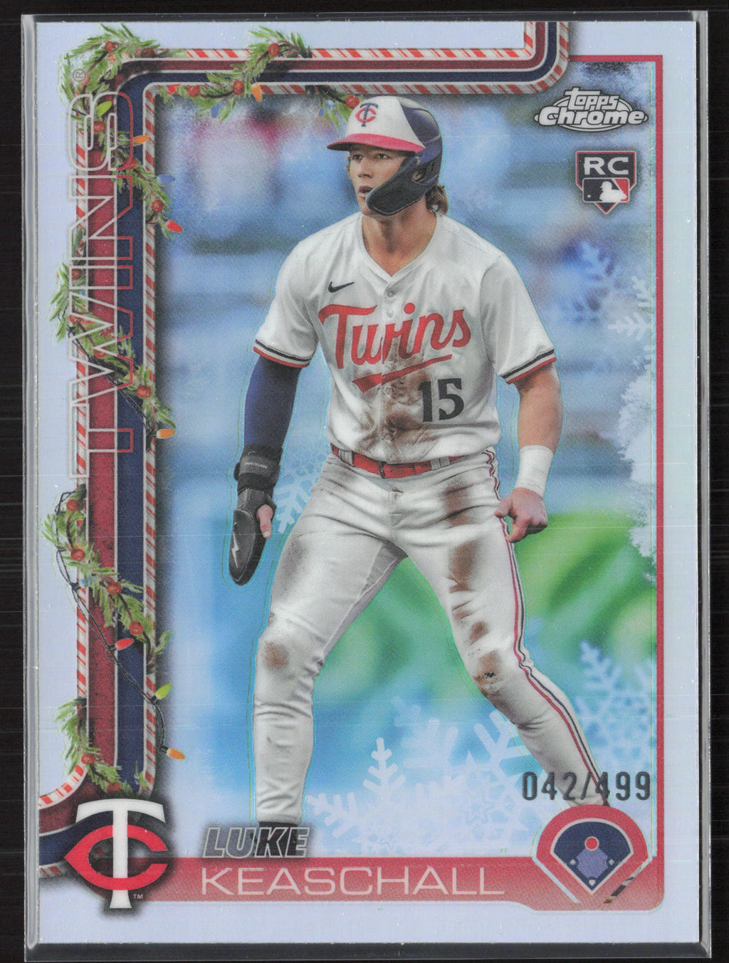 2025 Topps Holiday #HC189 Luke Keaschall Chrome #/499