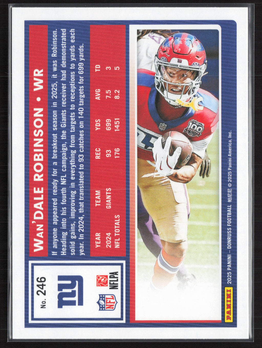 2025 Donruss #246 Wan'Dale Robinson