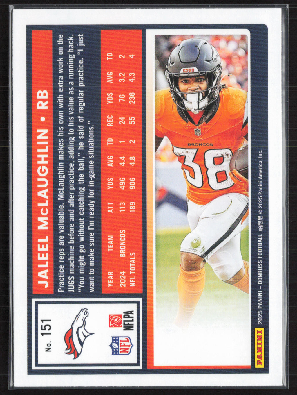 2025 Donruss #151 Jaleel McLaughlin
