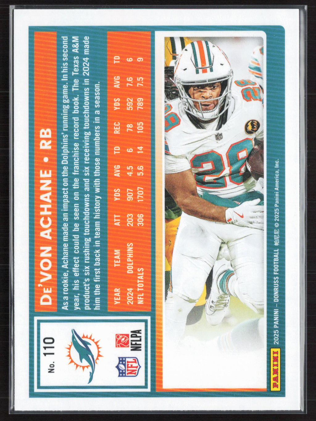 2025 Donruss #110 De’Von Achane