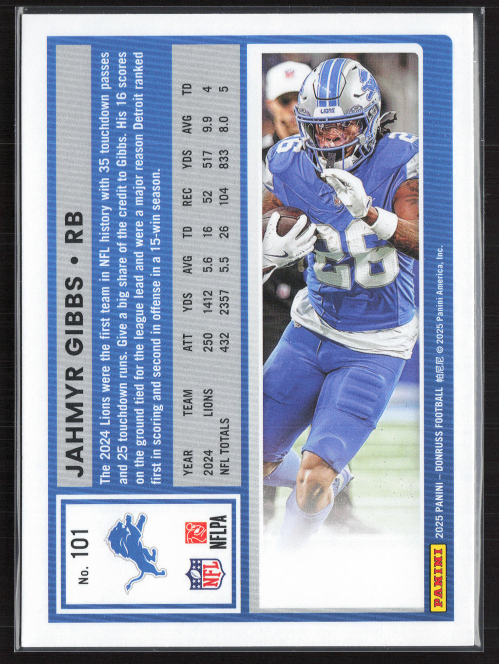2025 Donruss #101 Jahmyr Gibbs