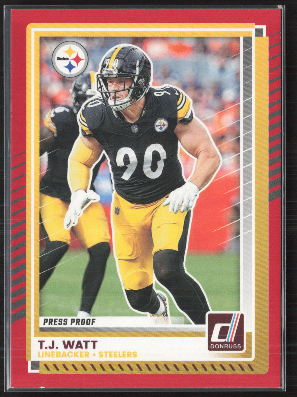2025 Donruss #132 T.J. Watt Press Proofs Red