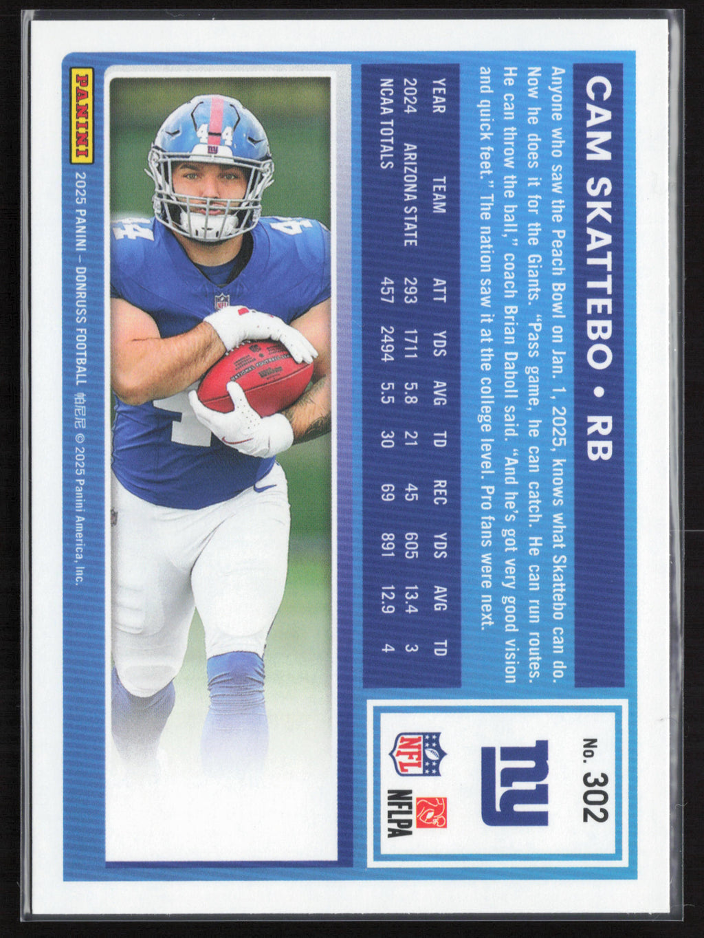 2025 Donruss #302 Cam Skattebo