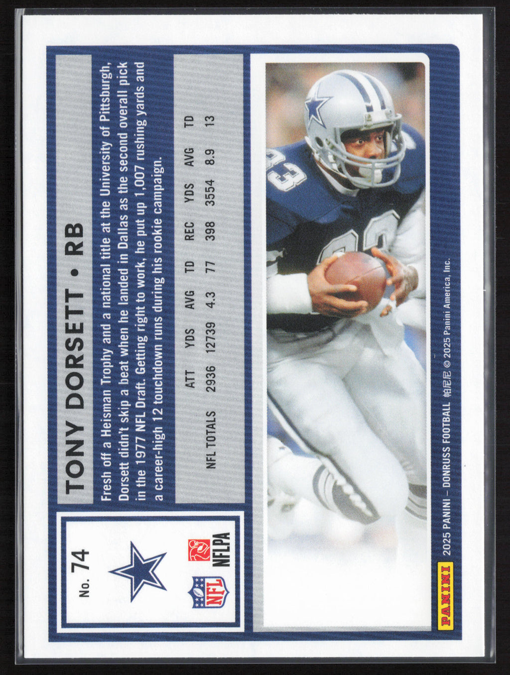 2025 Donruss #74 Tony Dorsett