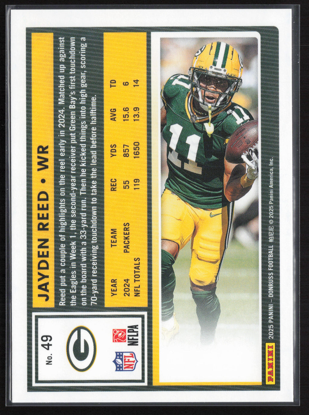2025 Donruss #49 Jayden Reed
