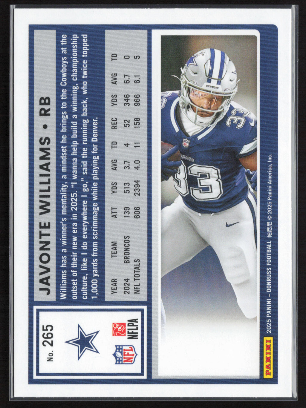 2025 Donruss #265 Javonte Williams