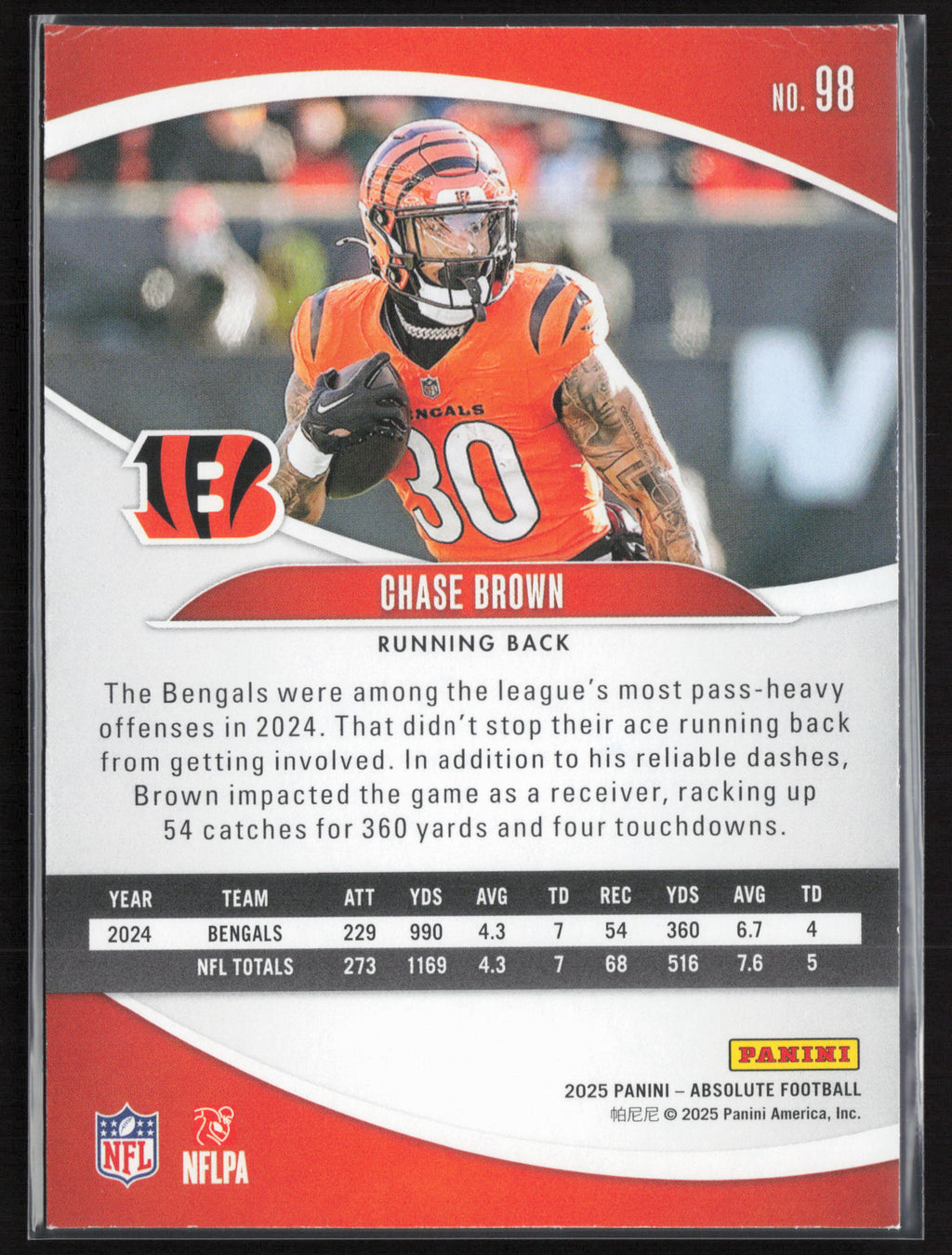 2025 Panini Absolute #98 Chase Brown Retail