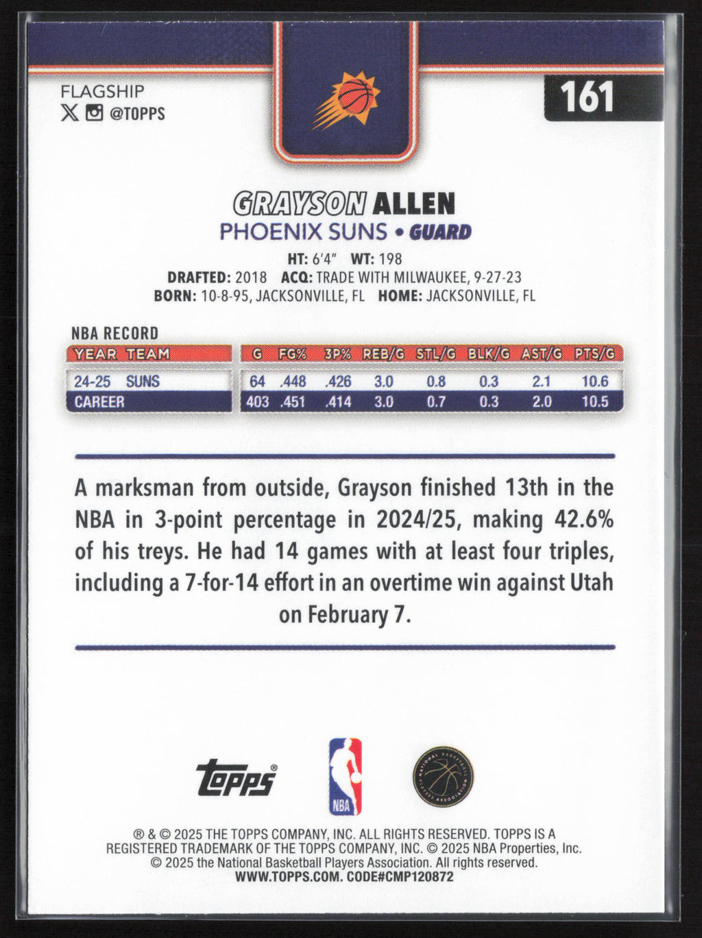 2025-26 Topps #161 Grayson Allen