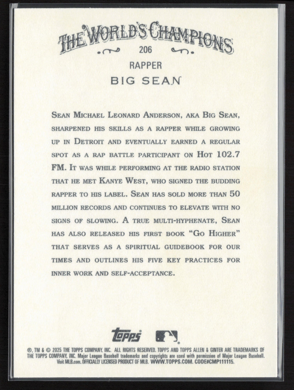 2025 Topps Allen & Ginter #206 Big Sean