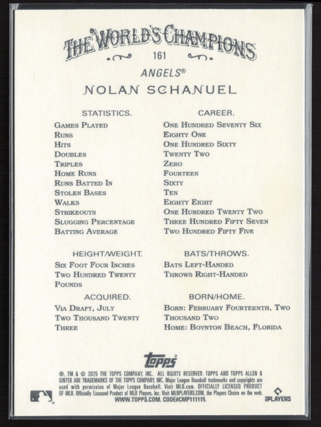 2025 Topps Allen & Ginter #161 Nolan Schanuel