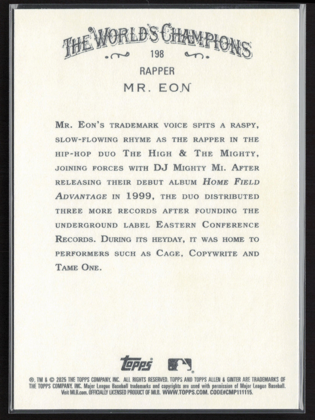 2025 Topps Allen & Ginter #198 Mr. Eon