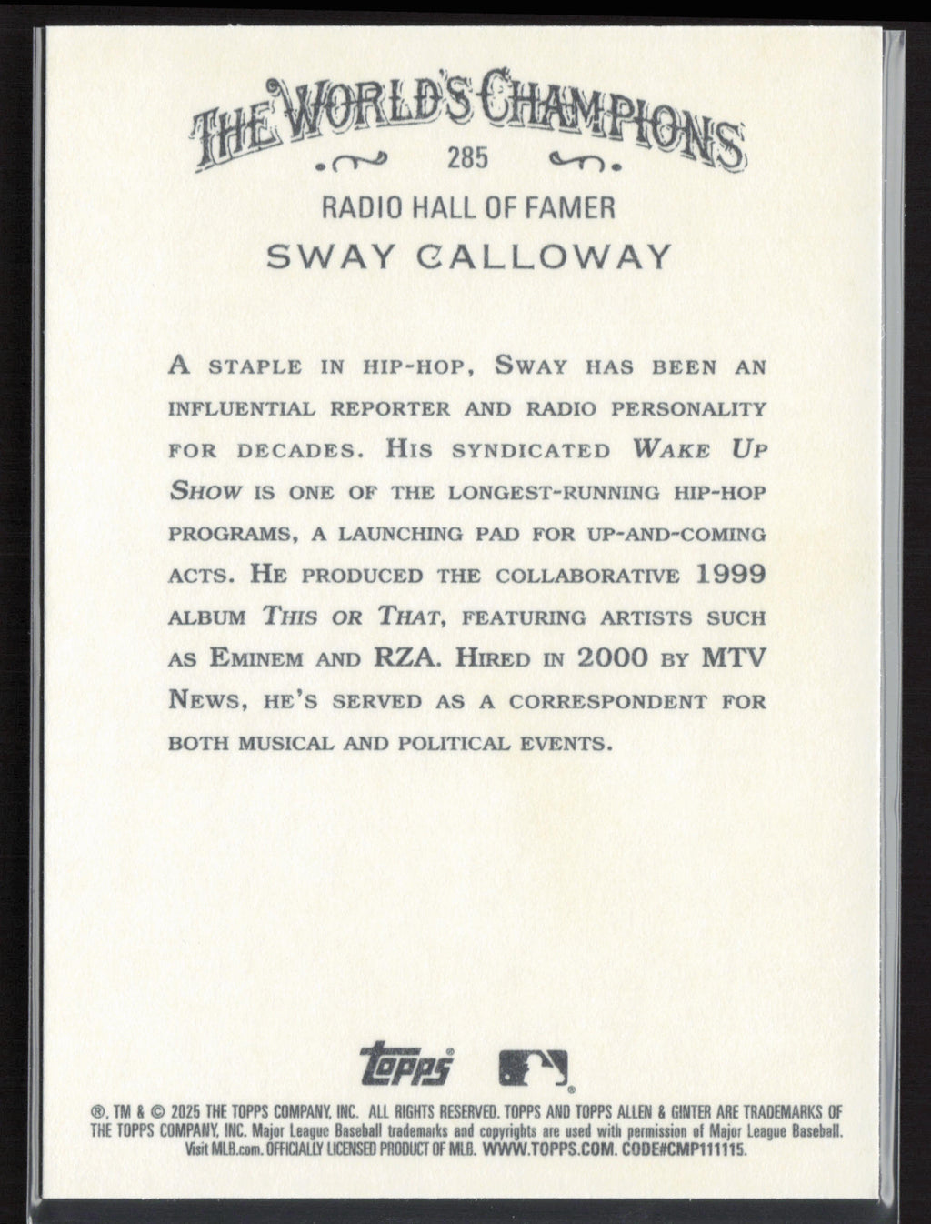 2025 Topps Allen & Ginter #285 Sway Calloway