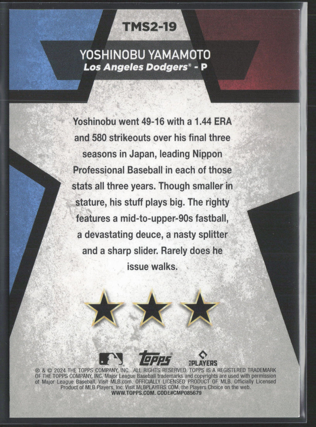 2024 Topps #TMS2-19 Yoshinobu Yamamoto Mega Stars