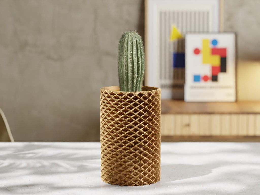 Rhombus Medium Planter Shell – Modern Geometric 3D Printed Pot for EvolvePlanter System