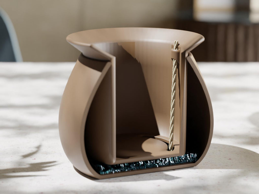 AquaFlora Self-Watering Planter – Modern 3D Printed Pot with Built-In Reservoir | Minimalist Indoor Plant Pot