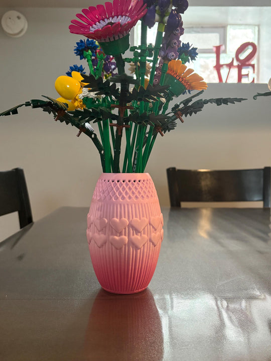 Elegant 3D Printed Valentine’s Heart Vase – Romantic Decor with Lattice Design
