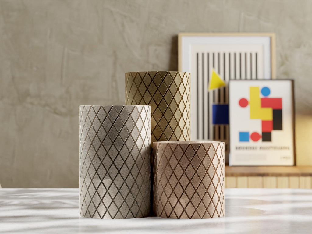 3D Printed Geometric Medium Planter: Modern Plant Pot with Drainage